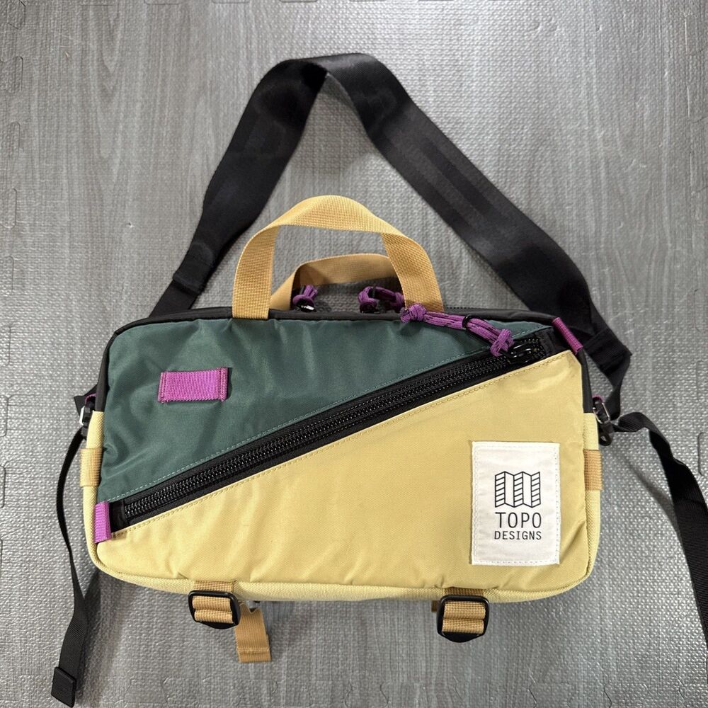 Topo Designs Quick Pack Sling Bag Green Khaki 7.3L Crossbody Messenger Tote